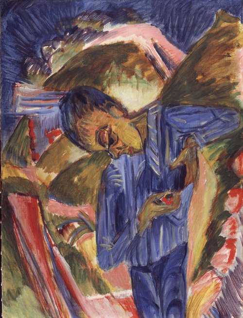 Ernst Ludwig Kirchner, Bube mit Bonbons, 1918, Gemälde, Öl auf Leinwand
