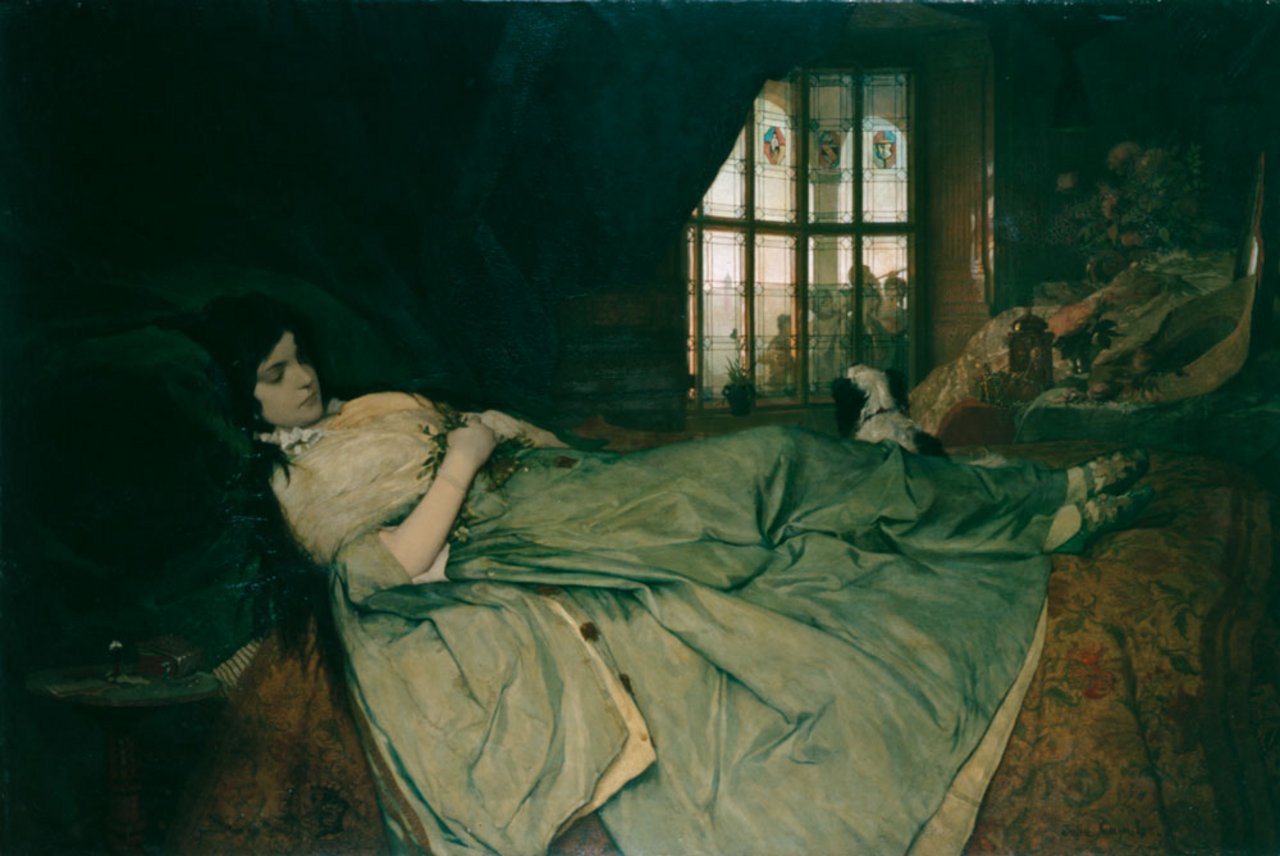 Gabriel von Max, Julia Capulet am Hochzeitsmorgen, 1874, Gemälde, Öl auf Leinwand