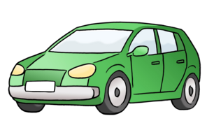 Illustration: Grünes Auto.