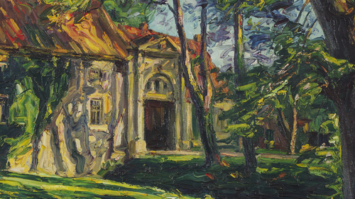 Julian Klein von Diepold, Alte Burg (Försterei) bei Berum, 1922/23, Gemälde, Öl auf Leinwand