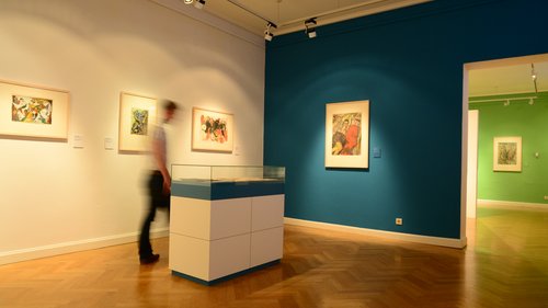 Ausstellungsansicht „Von Rembrandt bis Richter. Meisterblätter der Grafischen Sammlung”