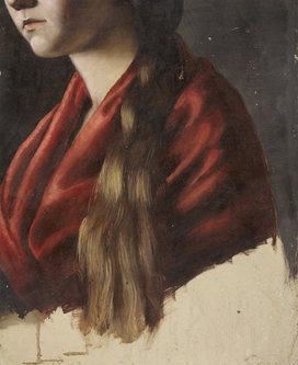 Minna von Buttel, Ölstudie, 19. Jahrhundert, Gemälde, Öl auf Pappe