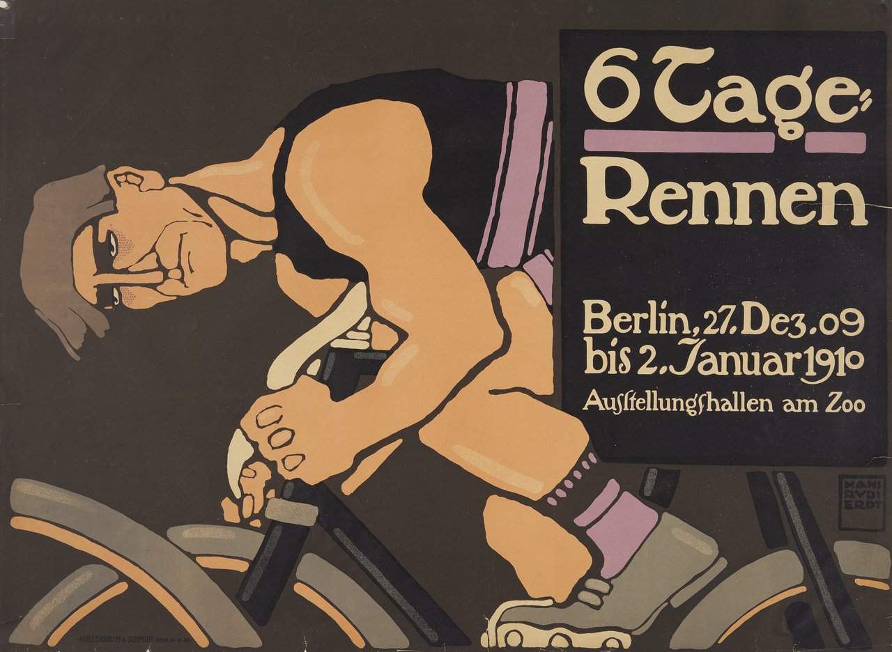 Hans Rudi Erdt, 6 Tage Rennen, 1909, Plakat