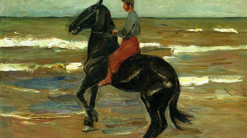 Max Liebermann, Reiter am Strand, 1909, Gemälde