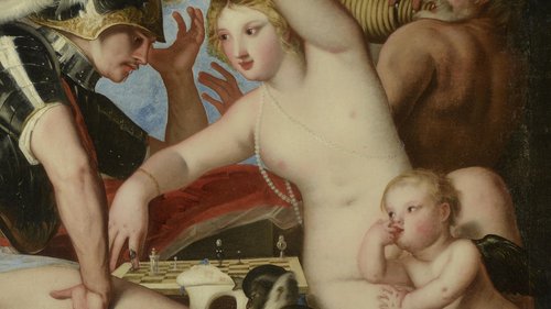 Alessandro Varotari, Mars und Venus Schach spielend, um 1631, Gemälde, Öl auf Leinwand