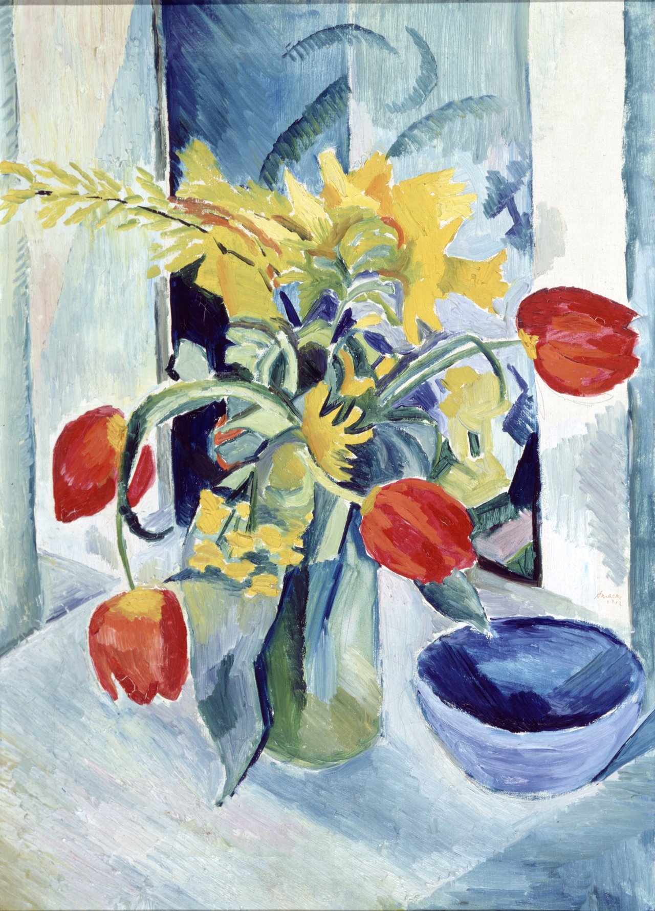 August Macke, Stillleben mit Tulpen, 1912, Gemälde, Öl auf Leinwand