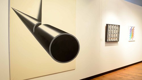 Blick in den Ausstellungsraum „Pop Art, Konkrete und Konstruktivistische Kunst”, Galerie Neue Meister im Prinzenpalais