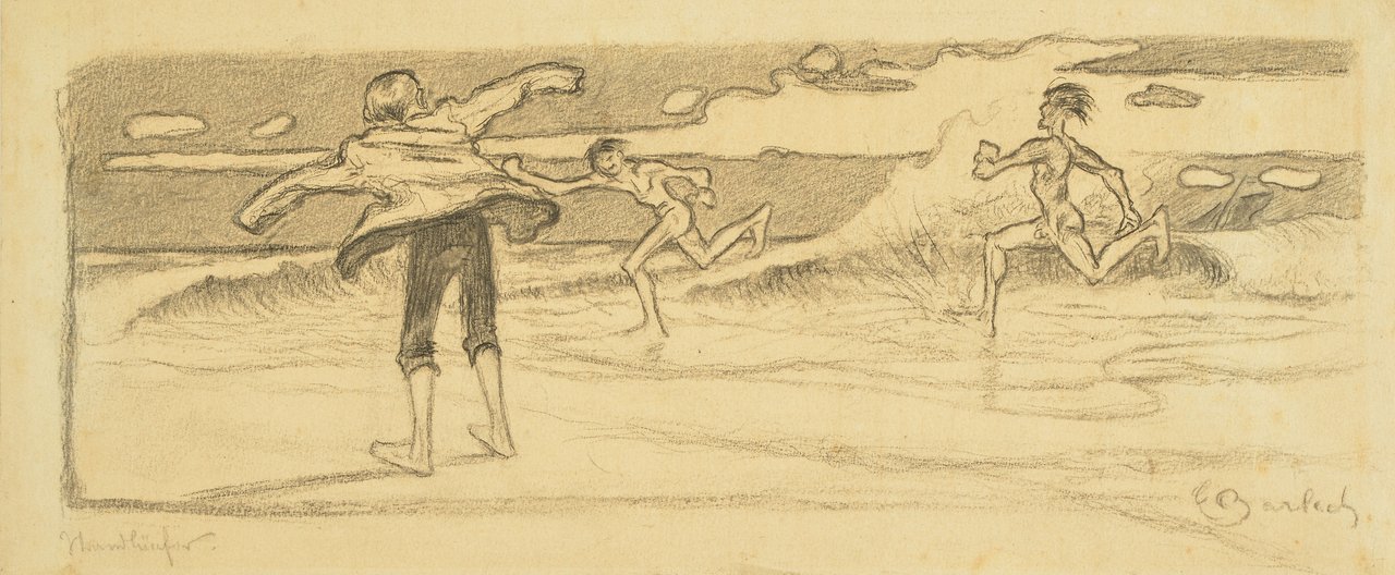 Ernst Barlach, Der Strandläufer, um 1900, Grafik