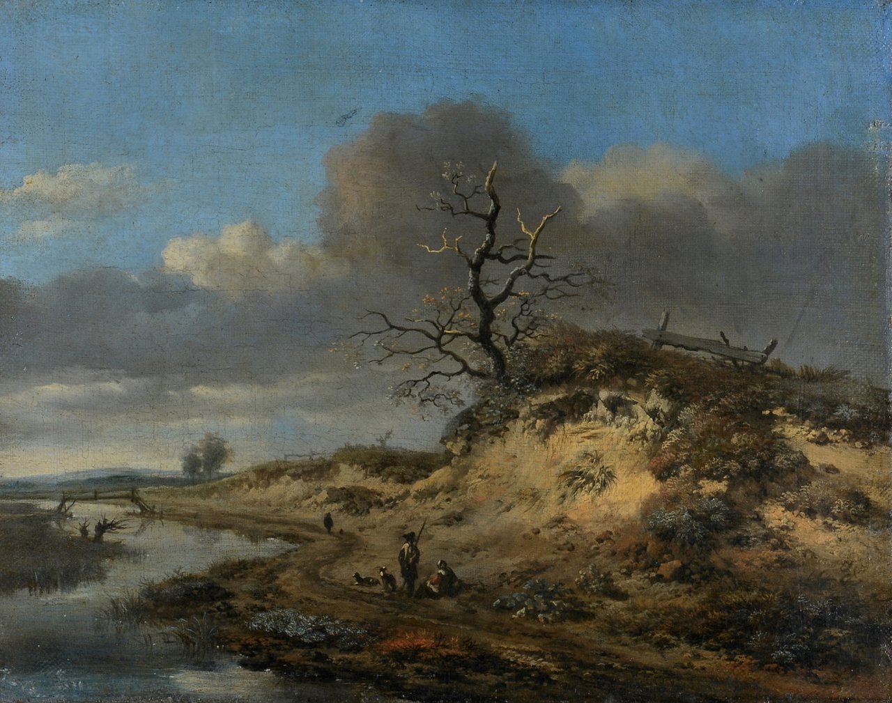 Jan Wynants, Weg am Wasser, nach 1665, Gemälde, Öl auf Leinwand