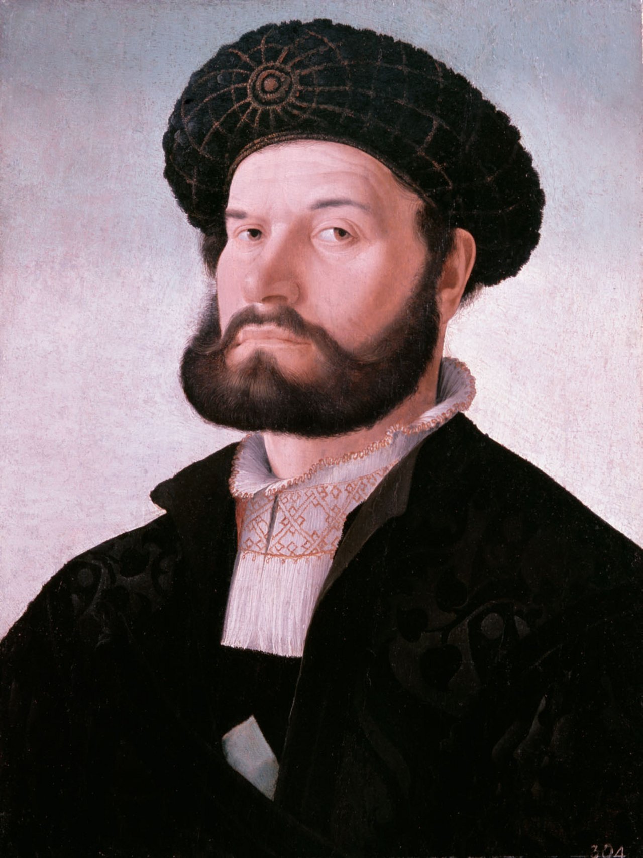 Jan van Scorel, Bildnis eines venezianischen Edelmannes, um 1520, Gemälde, Öl auf Pappelholz