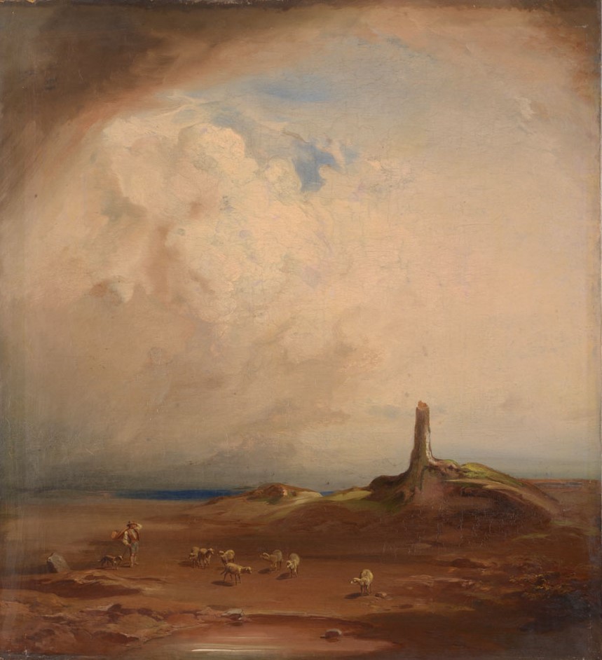 Carl Rottmann, Einsame Landschaft mit Schafherde, um 1848/50