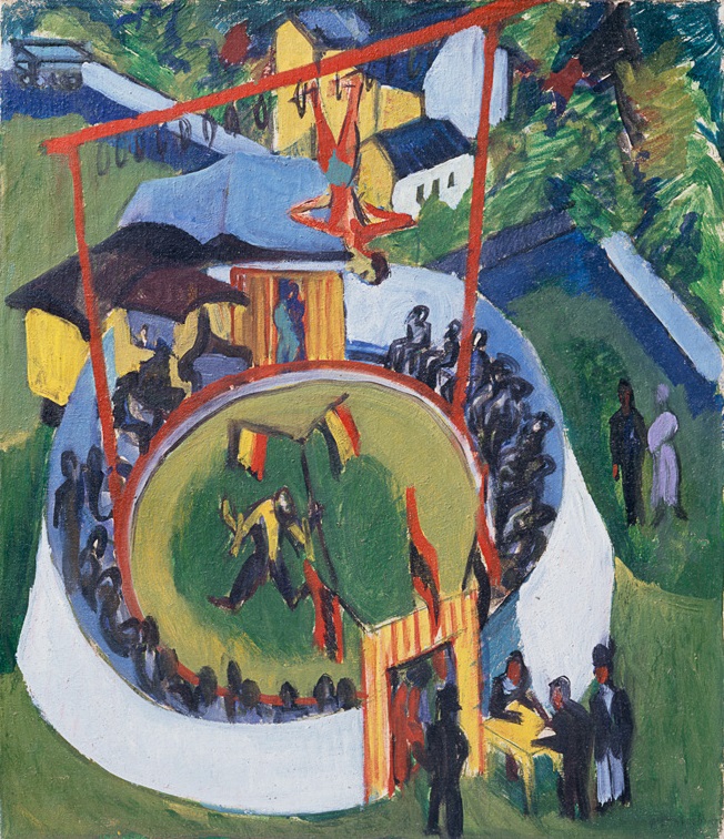 Ernst Ludwig Kirchner, Wanderzirkus, 1920, Öl auf Leinwand, 70 x 59 cm, erworben 1965 aus dem Kunsthandel, Landesmuseum für Kunst und Kulturgeschichte Oldenburg
